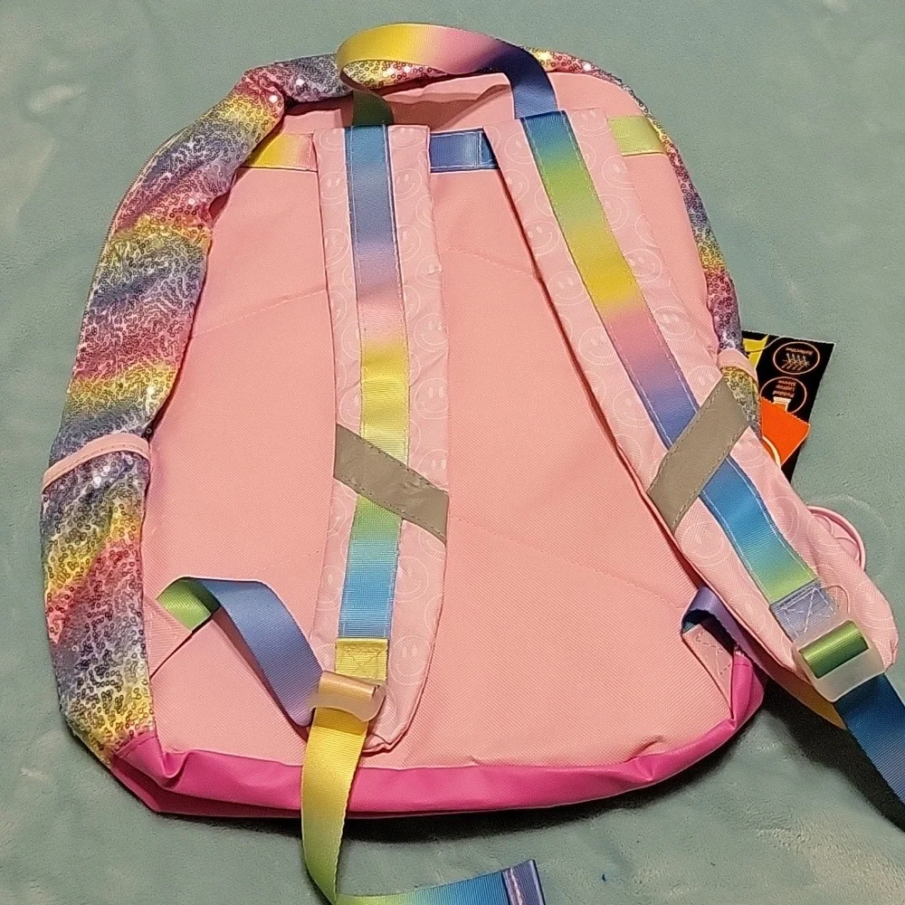 NWT Smiles & Rainbows 17" Backpack 🎒 ❤️ - Picture 3 of 5